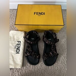 Fendi Feel  Sandals Size 381/2 100% Authentic